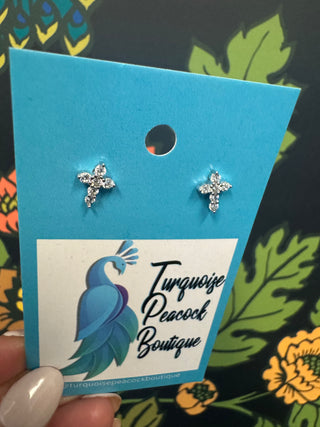 Cross Earrings - Silver
