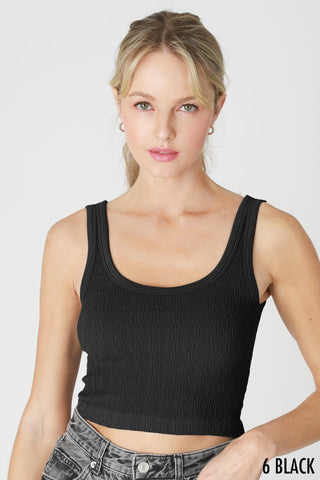 Black Crinkle Scoop Tank