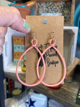 Peach Teardrop Earrings