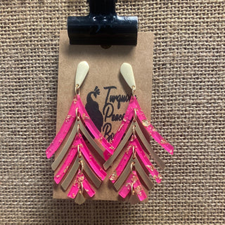 Pink & Gold Layered Earrings