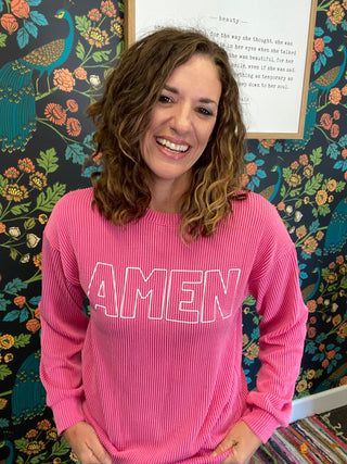 Hot Pink Amen Pullover