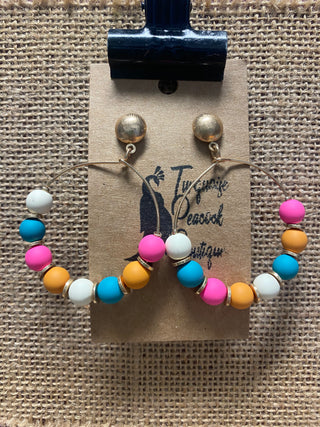 Wooden Ball Earrings