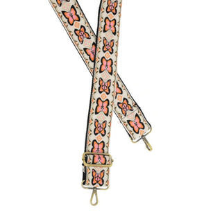 White Butterfly Guitar Strap