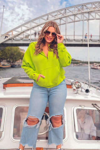 Neon Lime Kenna Hooded Pullover