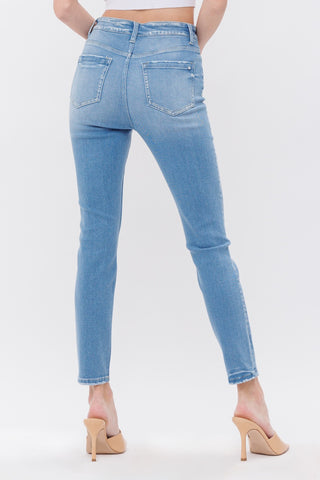 High Rise Light Denim Ankle Skinny